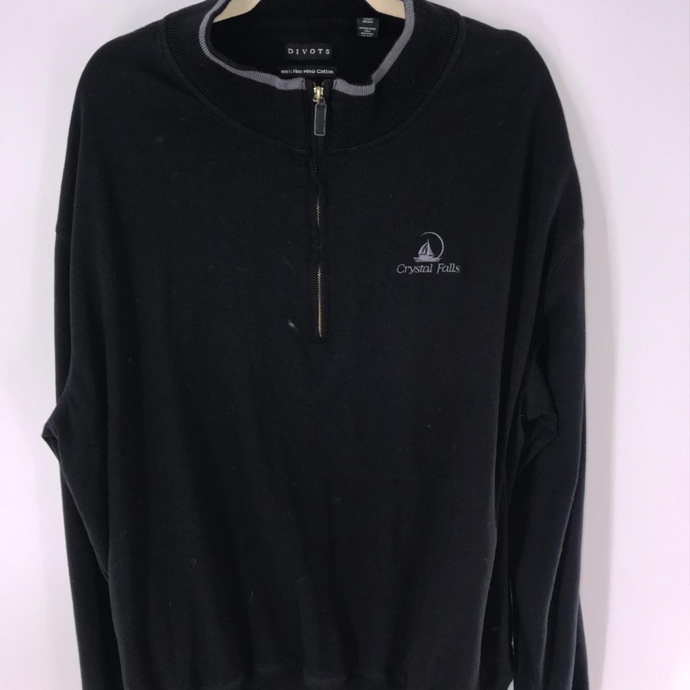 DIVOTS MENS GOLF BLACK‎ PULLOVER